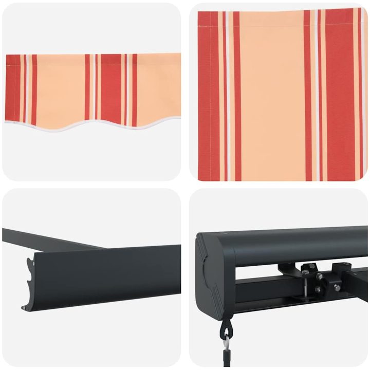 Manuell utdragbar markis gul och orange vidaXL 300 x 250 cm – bild 8