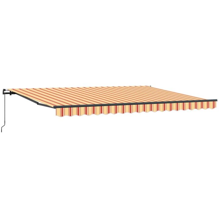 Manuell utdragbar markis gul och orange vidaXL 450 x 350 cm – bild 5