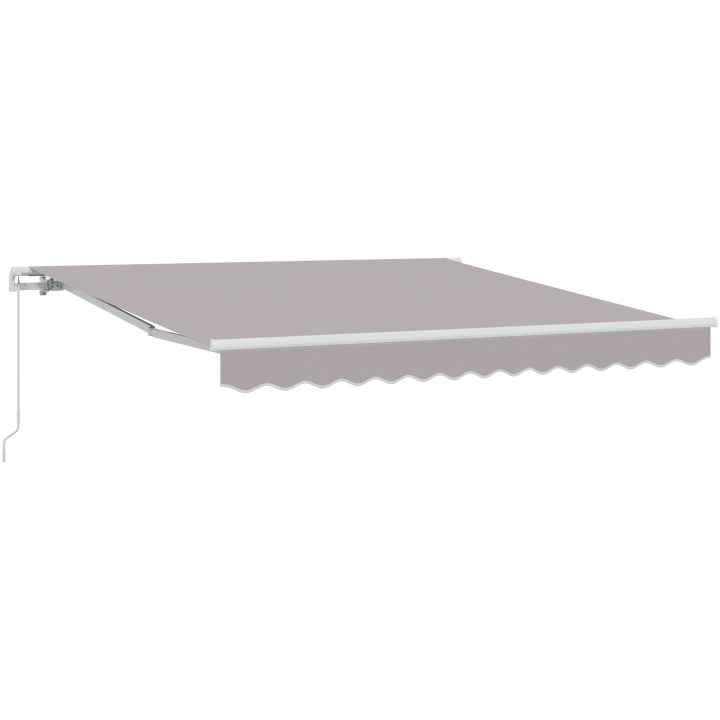 Manuell Utdragbar Markis Ljusgrå 300x250 cm, Markis Ersättningstyg för 3x2.5 m Ram Ljusgrå vidaXL Stor – bild 2