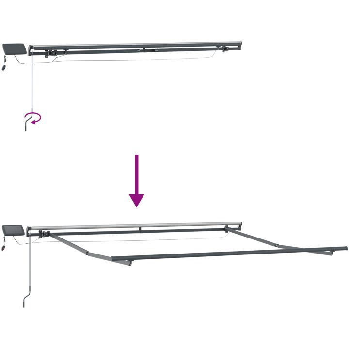 Manuell Utdragbar Markis med LED Beige, Markis Ersättningsmaterial för Ram Beige vidaXL 300 x 250 cm – bild 10