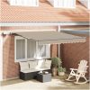 Manuell Utdragbar Markis med LED Beige, Markis Ersättningsmaterial för Ram Beige vidaXL 300 x 250 cm – miniatyr 1