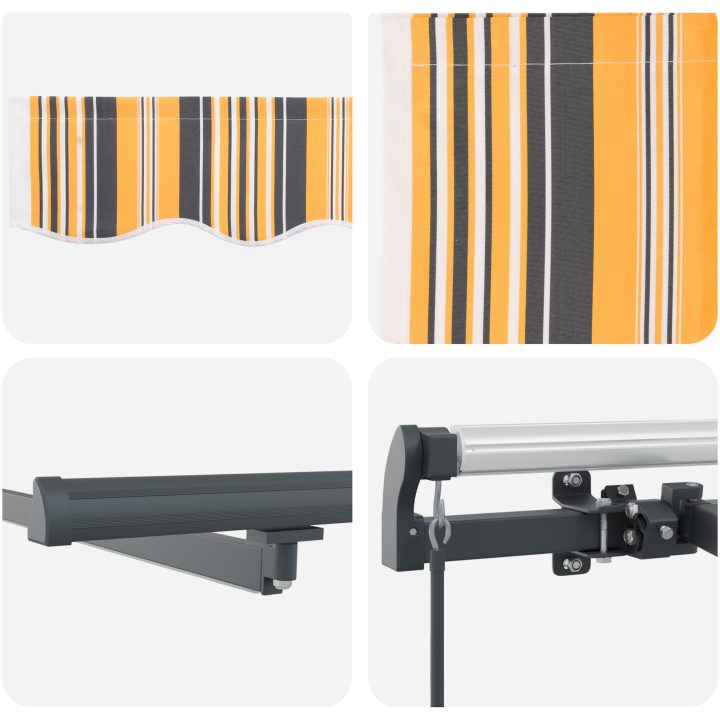 Manuell Utdragbar Markis med LED Flerfärgad Rand vidaXL 300 x 250 cm – bild 8