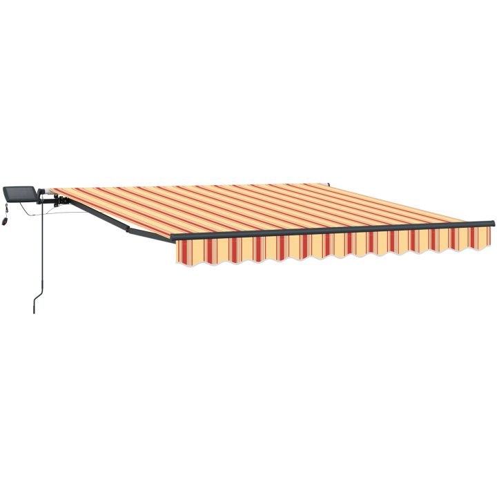 Manuell Utdragbar Markis med LED Gul och Orange vidaXL 300 x 250 cm – bild 4