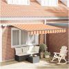 Manuell Utdragbar Markis med LED Gul och Orange vidaXL 300 x 250 cm – miniatyr 1