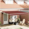 Manuell Utdragbar Markis med LED Orange och Brun vidaXL 350 x 250 cm – miniatyr 1