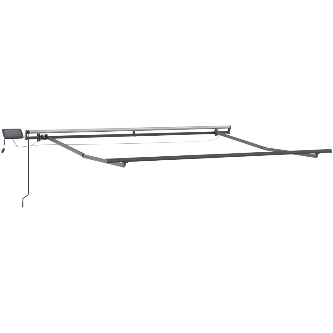 Manuell utdragbar markis med LED Röd och vit vidaXL 300 x 250 cm – bild 3