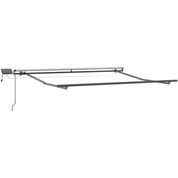 Manuell utdragbar markis med LED Röd och vit vidaXL 300 x 250 cm – bild 3