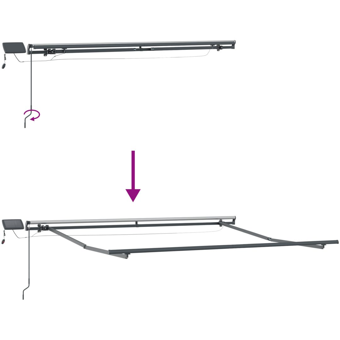 Manuell utdragbar markis med LED Röd och vit vidaXL 300 x 250 cm – bild 10