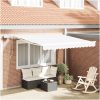Manuell Utdragbar Markis med LED Vit, Markis Ersättningsduk för Ram Vit vidaXL 350 x 250 cm – miniatyr 1