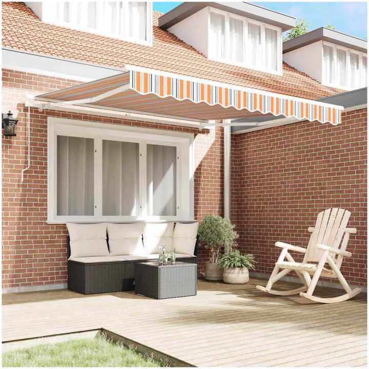 Manuell Utdragbar Markis Multicolor Rand 300x250 cm vidaXL Large – bild 3