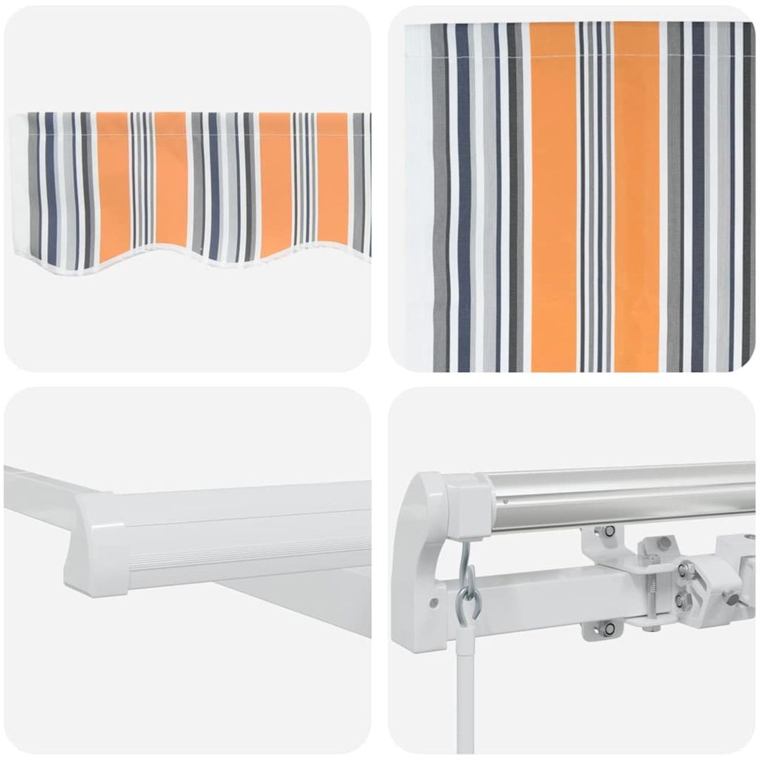 Manuell Utdragbar Markis Multicolor Rand 300x250 cm vidaXL Large – bild 8