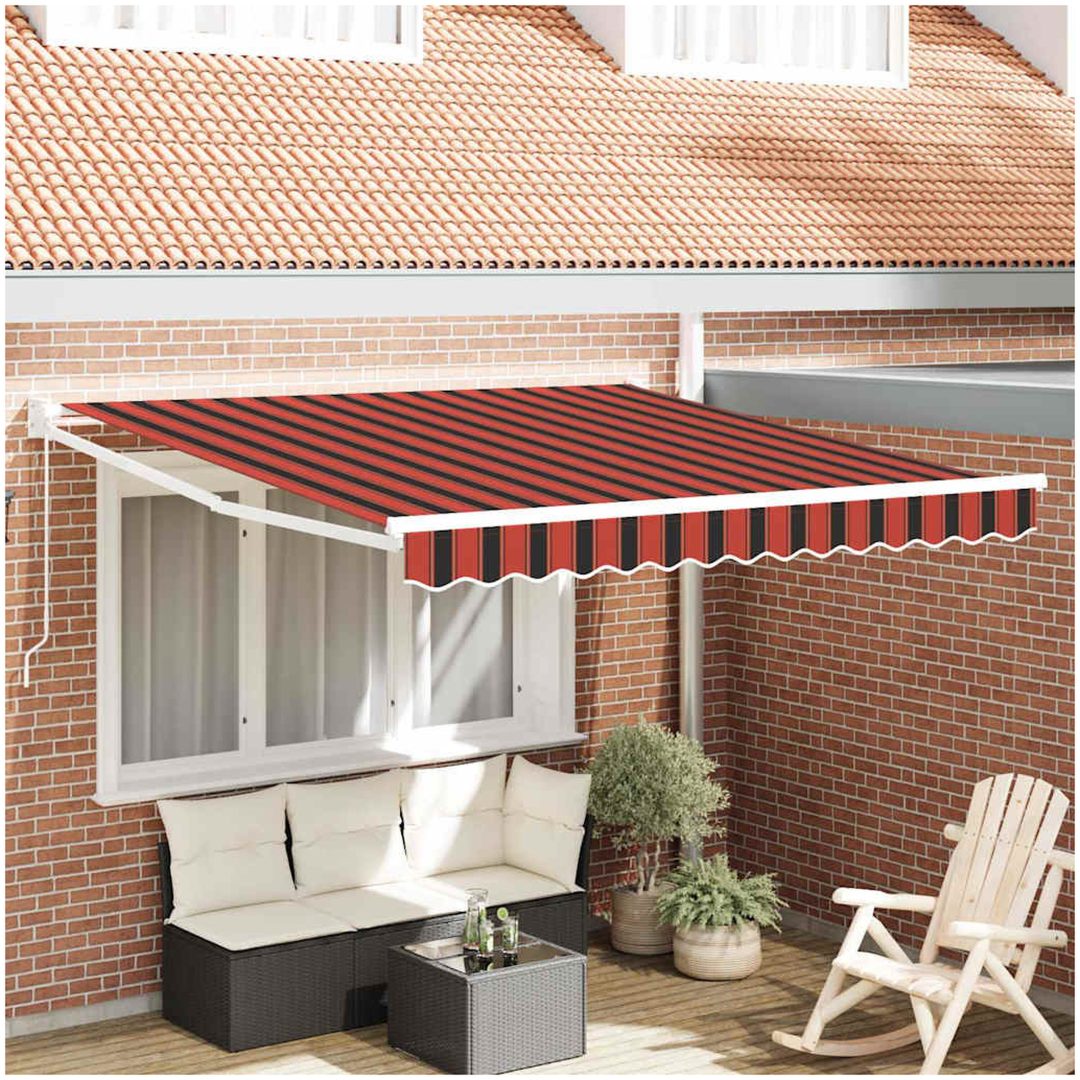 Manuell Utdragbar Markis Orange och Brun vidaXL 3m x 2.5m