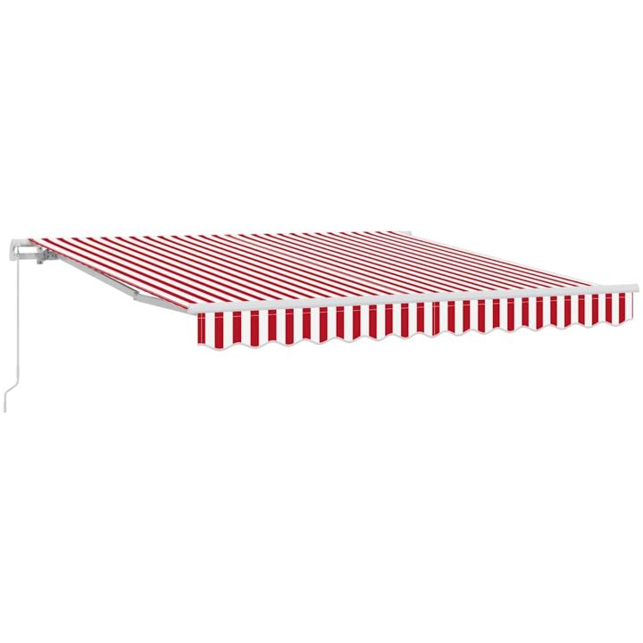 Manuell utdragbar markis Röd och Vit Rand 300x250 cm vidaXL Stor – bild 2