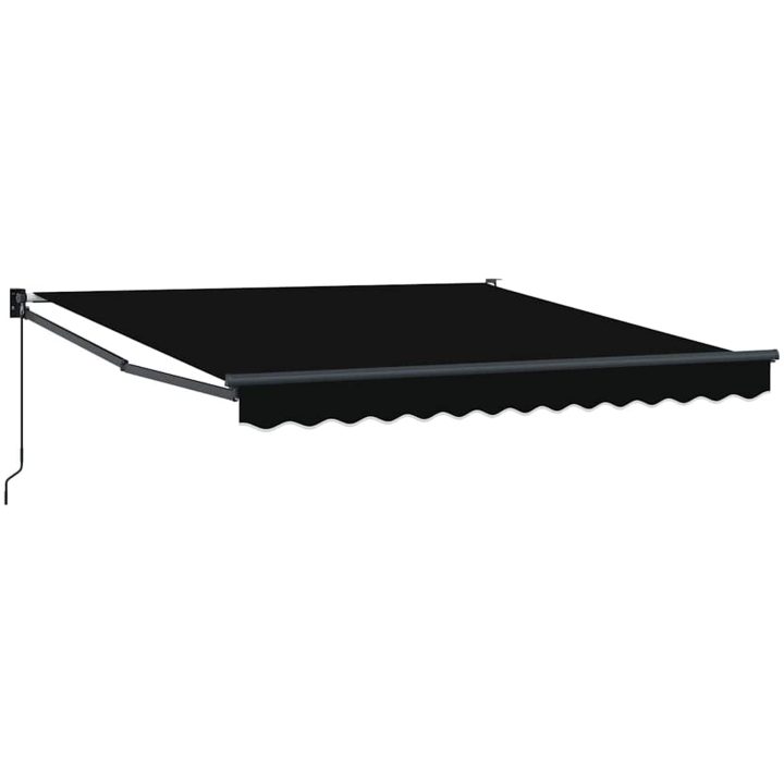 Manuell Utdragbar Markis Svart 300x250 cm, Markis Ersättnings Tyg för 3x2,5 m Ram Svart vidaXL Stor – bild 2