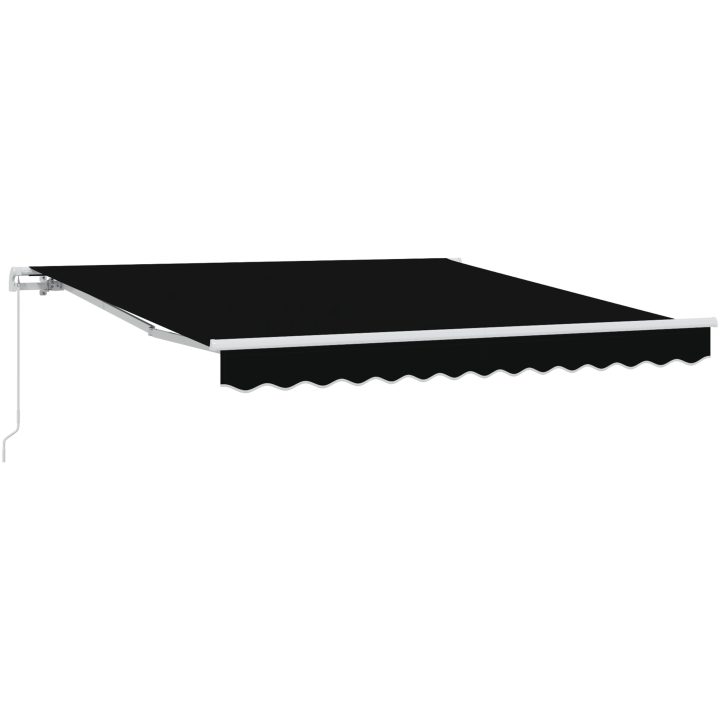Manuell Utdragbar Markis Svart 300x250 cm, Markis Ersättningstyg för 3x2,5 m Ram Svart vidaXL Stor – bild 2