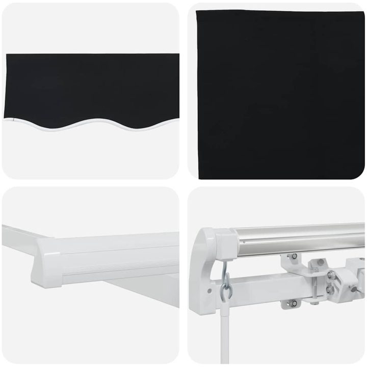 Manuell Utdragbar Markis Svart 300x250 cm, Markis Ersättningstyg för 3x2,5 m Ram Svart vidaXL Stor – bild 8
