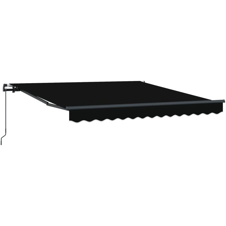 Manuell Utdragbar Markis Svart, Markis Ersättningsduk för ram svart vidaXL 300 x 250 cm – bild 5