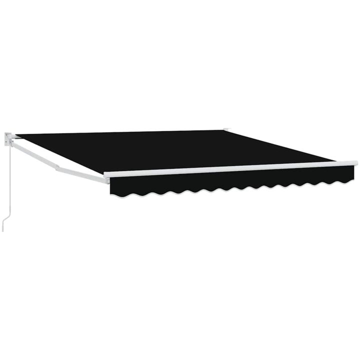 Manuell Utdragbar Markis Svart, Markis Ersättningstyg för Ram Svart vidaXL 3m x 2.5m – bild 2