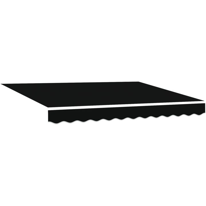 Manuell Utdragbar Markis Svart, Markis Ersättningstyg för Ram Svart vidaXL 3m x 2.5m – bild 4