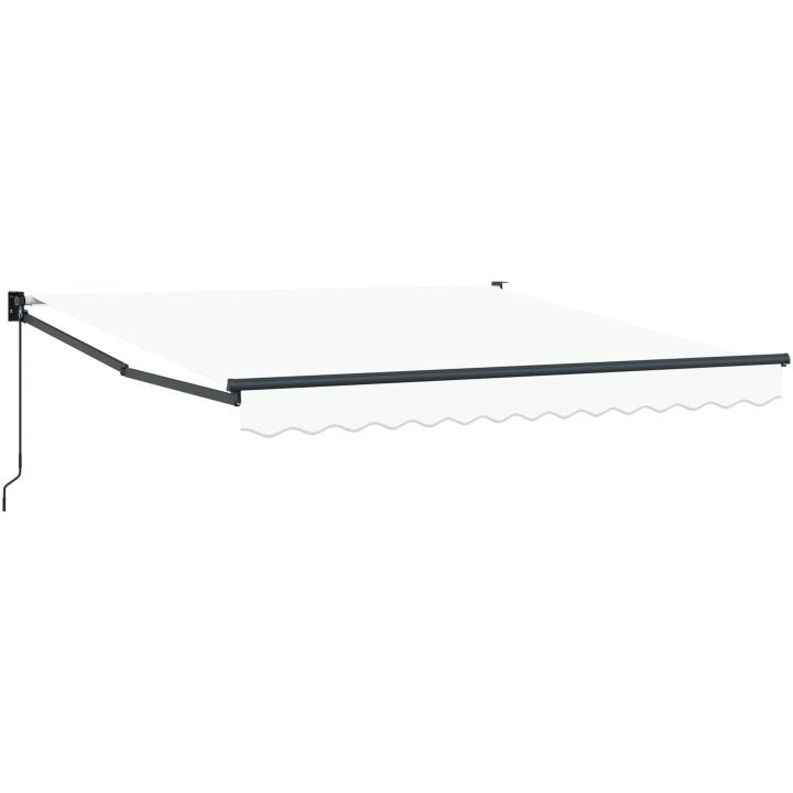 Manuell Utdragbar Markis Vit 300x250 cm, Markis Ersättningstyg för 3x2.5 m Ram Vit vidaXL Stor – bild 2