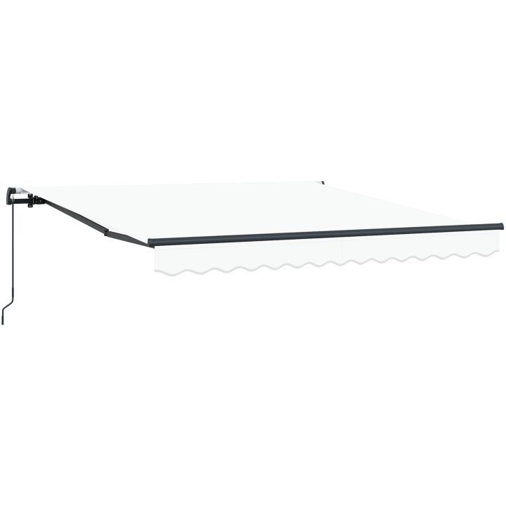 Manuell Utdragbar Markis Vit, Markis Ersättningsduk för Ram Vit vidaXL 300 x 250 cm – bild 5