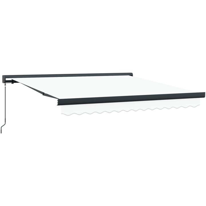 Manuell Utdragbar Markis Vit vidaXL 300 x 250 cm – bild 2