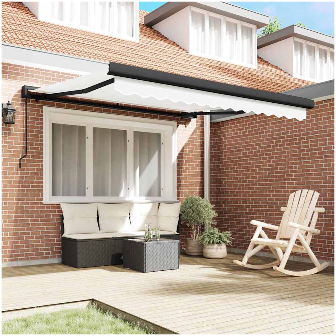 Manuell Utdragbar Markis Vit vidaXL 300 x 250 cm – bild 3