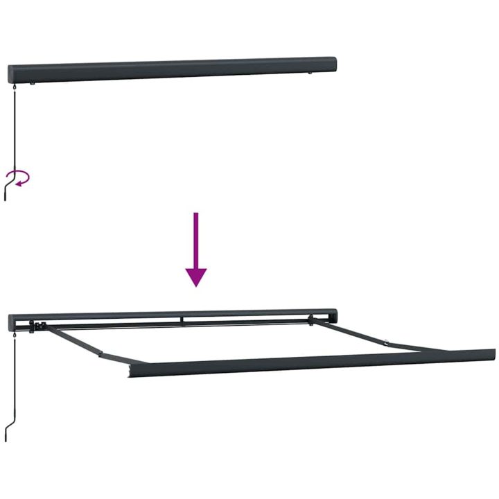 Manuell Utdragbar Markis Vit vidaXL 300 x 250 cm – bild 6