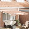 Manuell Utfällbar Markis Multicolor Rand 300x250 cm vidaXL Large – miniatyr 1