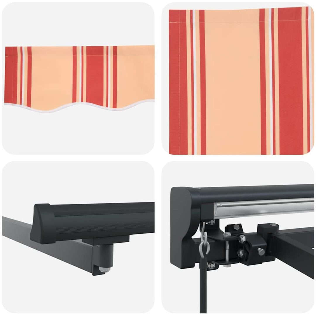 Manuell Uttagsbar Markis Gul och Orange vidaXL 3 x 2.5 m – bild 8