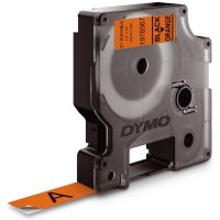 MÄRKBAND D1 12MMx3M SVART/ORAN