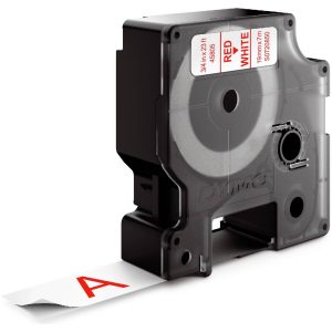 MÄRKBAND D1 19MMx7M RÖD/VIT