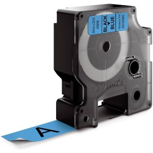 MÄRKBAND D1 19MMx7M SVART/BLÅ