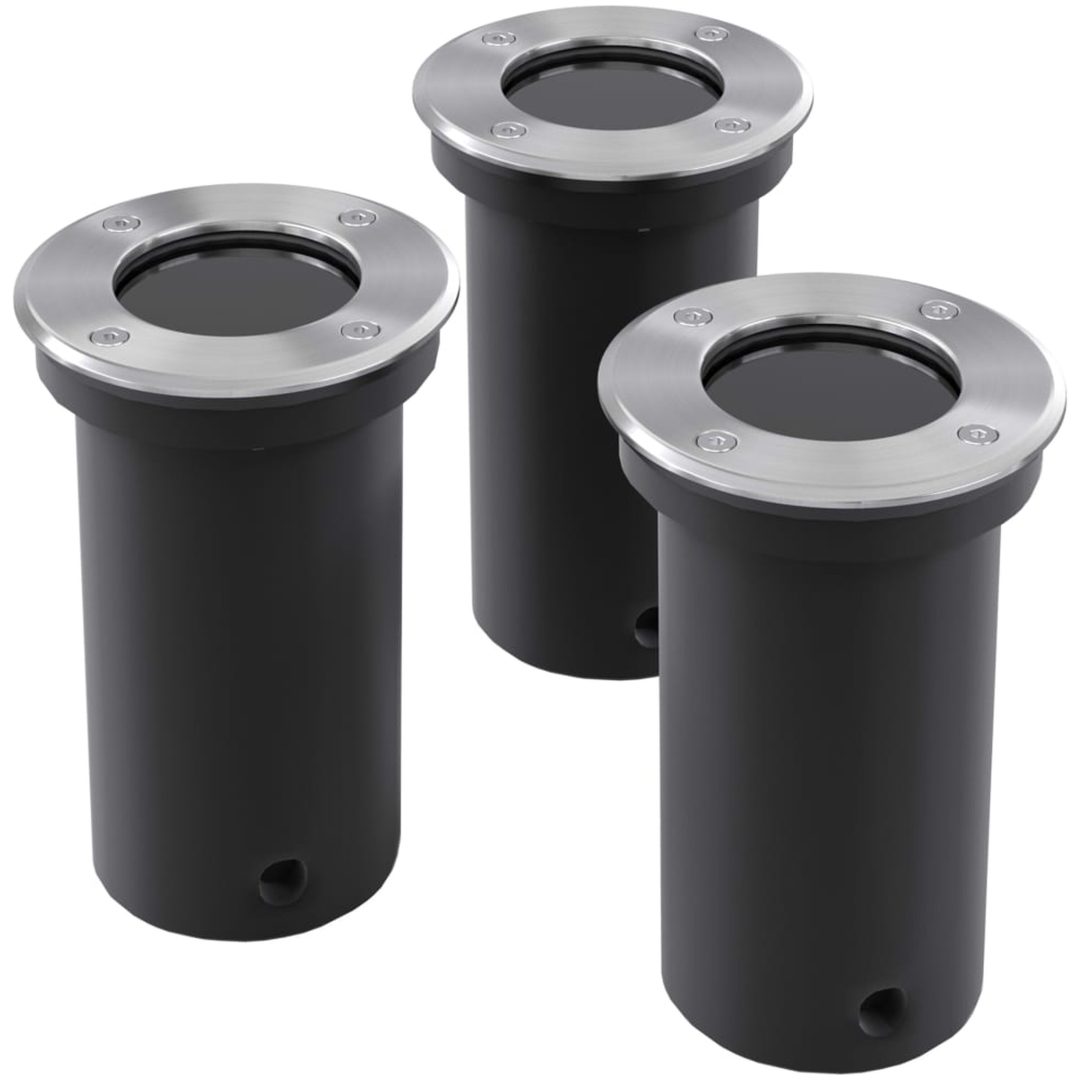 Markbelysning rund 3-pack vidaXL