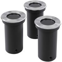 Markbelysning rund 3-pack vidaXL