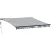 Markis automatiskt infällbar antracit och vit vidaXL 400 x 350 cm – miniatyr 2