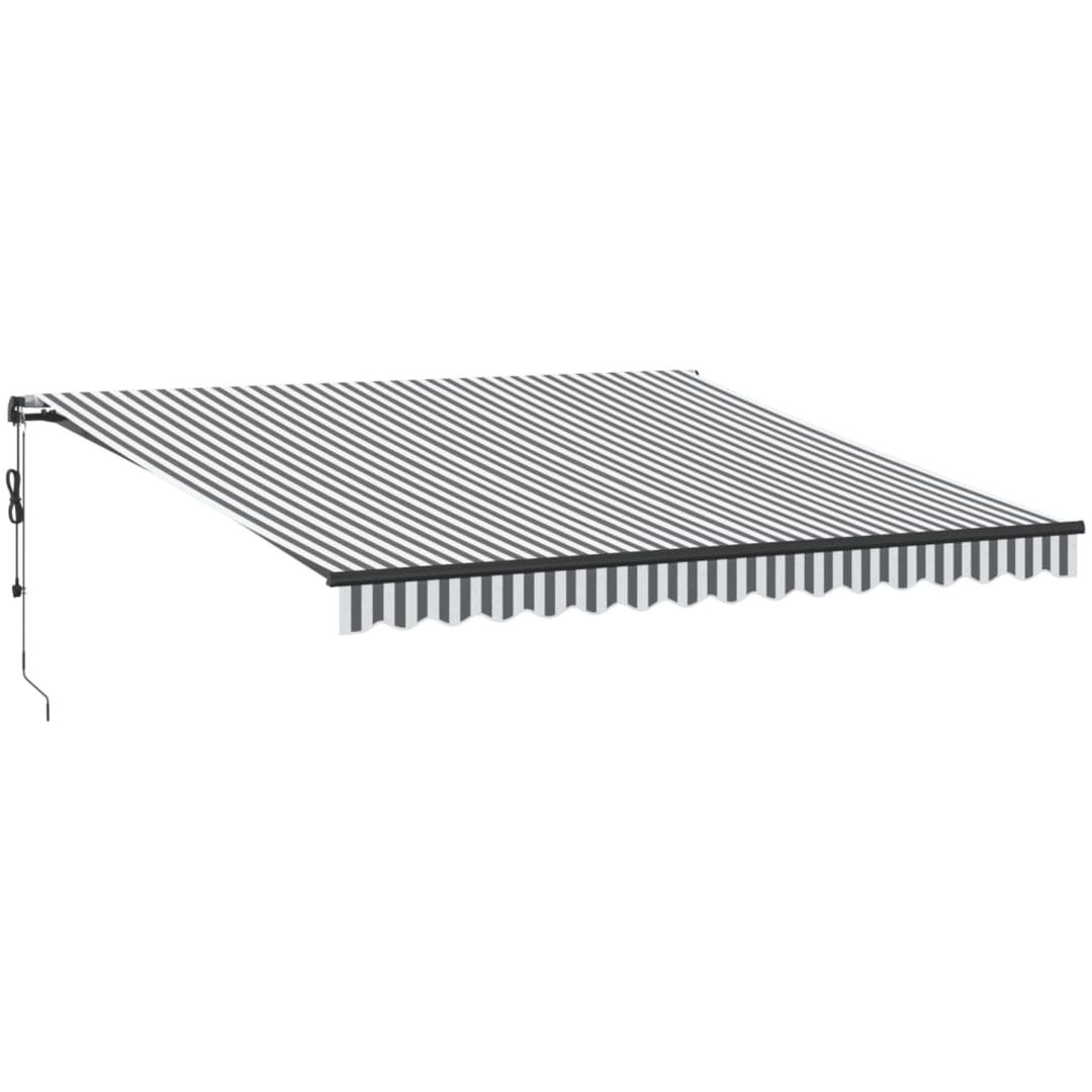 Markis automatiskt infällbar antracit och vit vidaXL 400 x 350 cm – bild 2