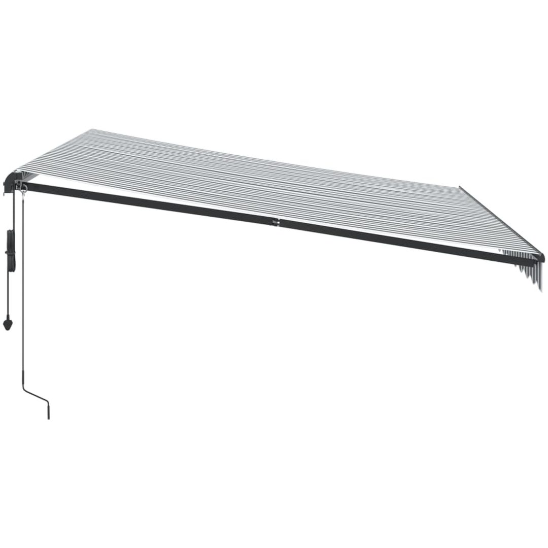 Markis automatiskt infällbar antracit och vit vidaXL 400 x 350 cm – bild 4