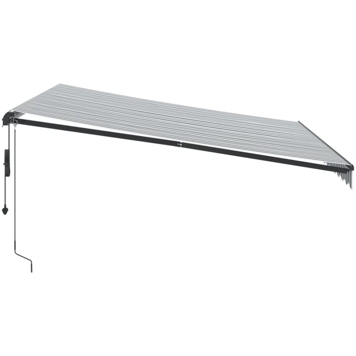 Markis automatiskt infällbar antracit och vit vidaXL 400 x 350 cm – bild 4