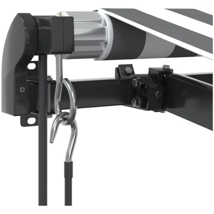 Markis automatiskt infällbar antracit och vit vidaXL 400 x 350 cm – bild 6