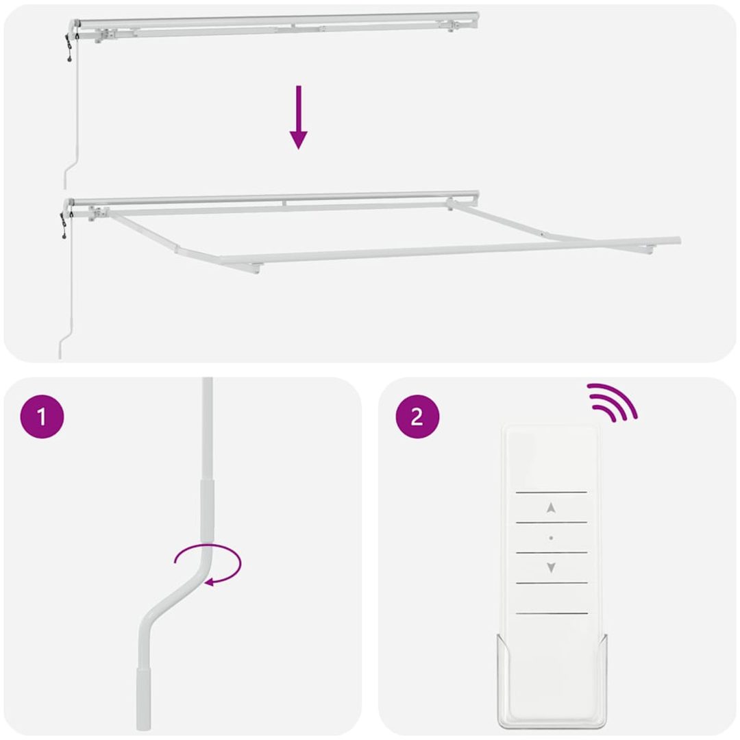 Markis automatiskt infällbar antracit&vit vidaXL 300 x 250 cm – bild 8