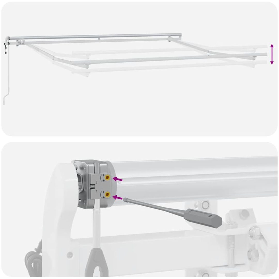 Markis automatiskt infällbar antracit&vit vidaXL 300 x 250 cm – bild 9