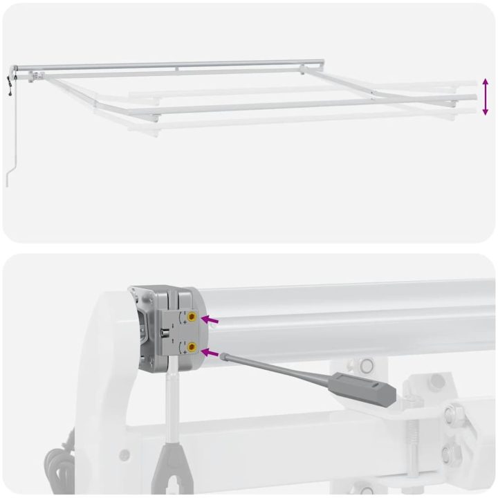 Markis automatiskt infällbar antracit&vit vidaXL 300 x 250 cm – bild 9