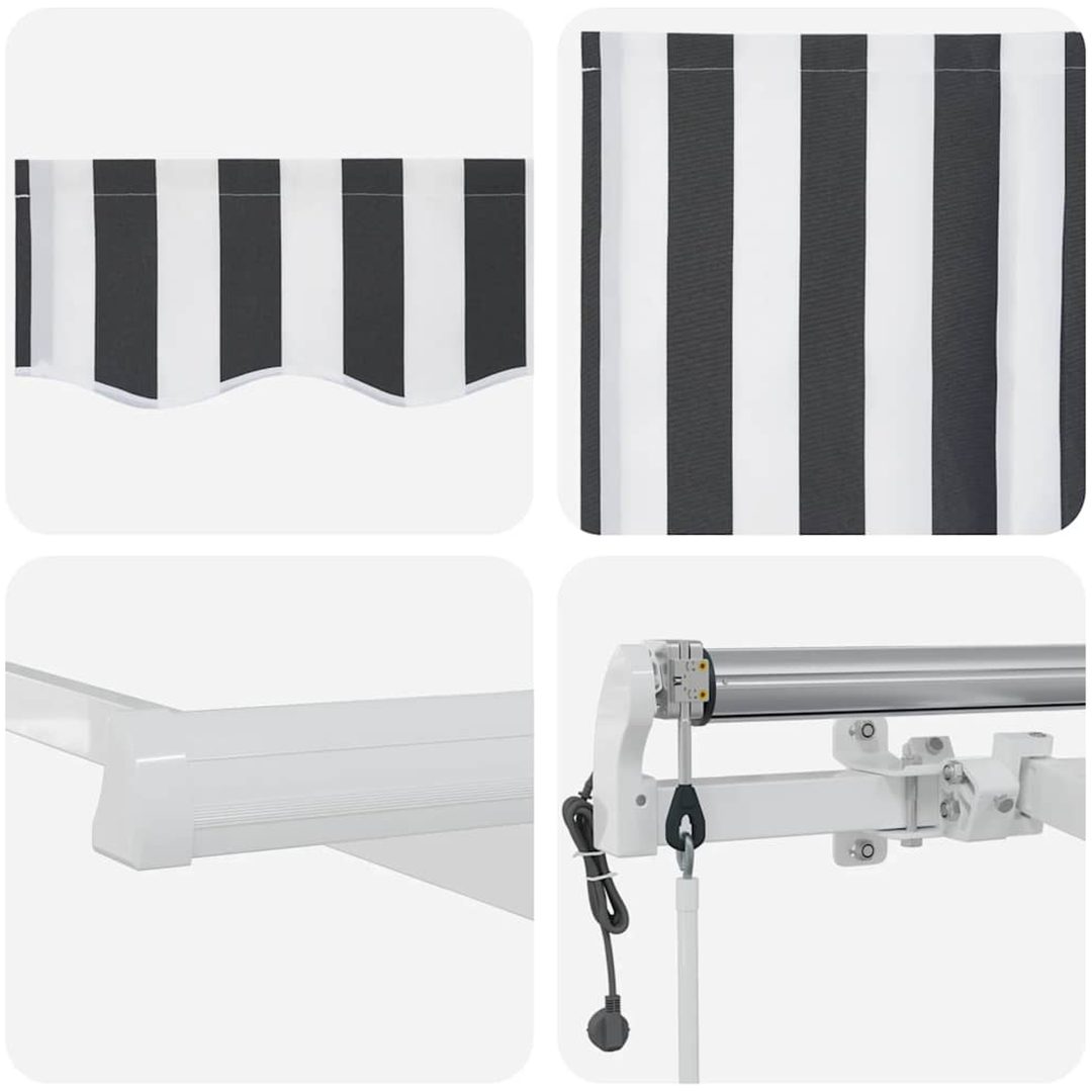 Markis automatiskt infällbar antracit&vit vidaXL 300 x 250 cm – bild 10