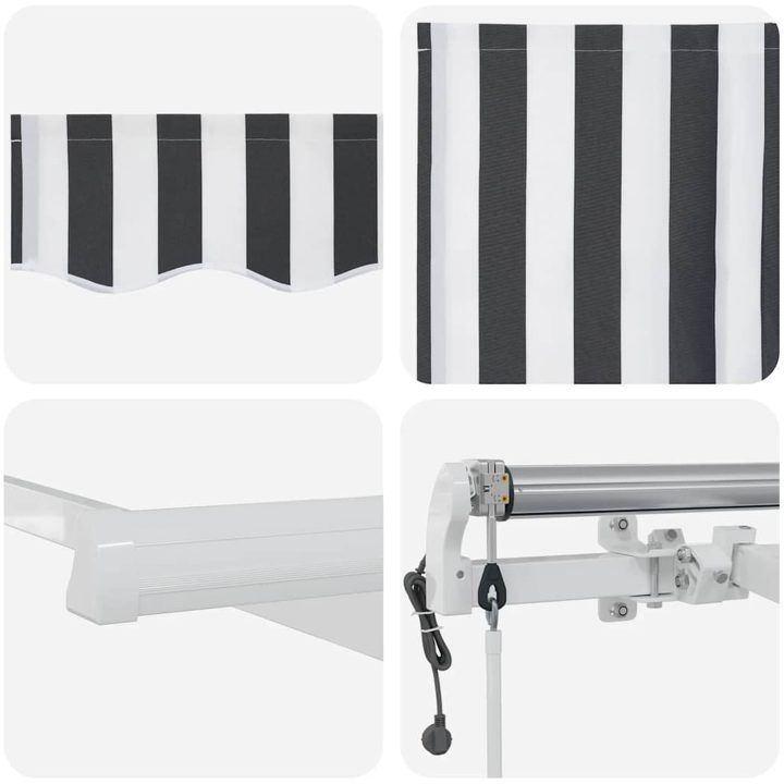 Markis automatiskt infällbar antracit&vit vidaXL 300 x 250 cm – bild 10