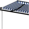 Markis automatiskt infällbar blå och vit vidaXL 450 x 350 cm – miniatyr 5