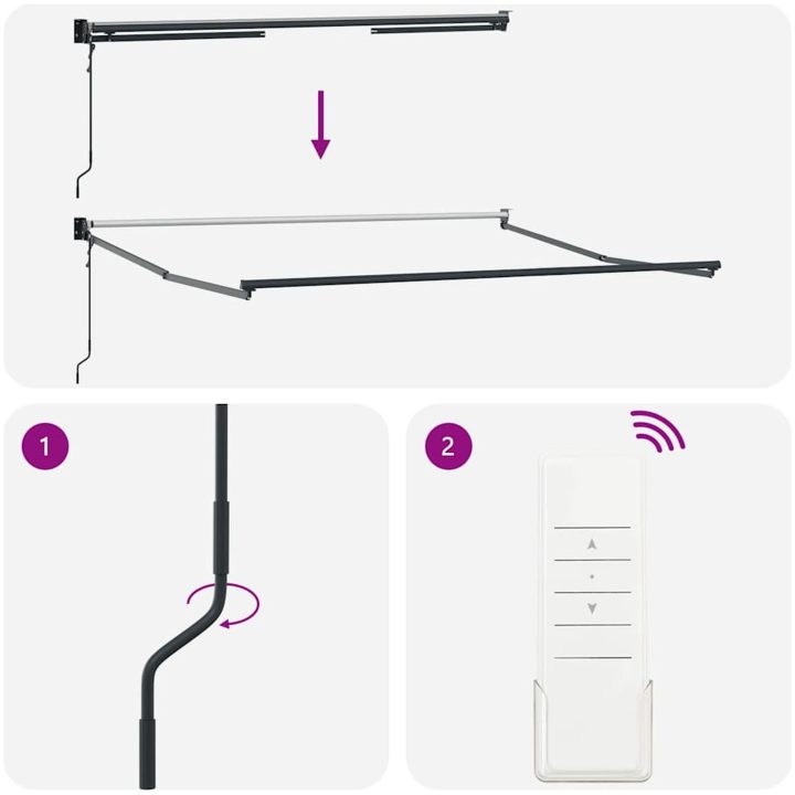 Markis automatiskt infällbar brun vidaXL 300 x 250 cm – bild 8