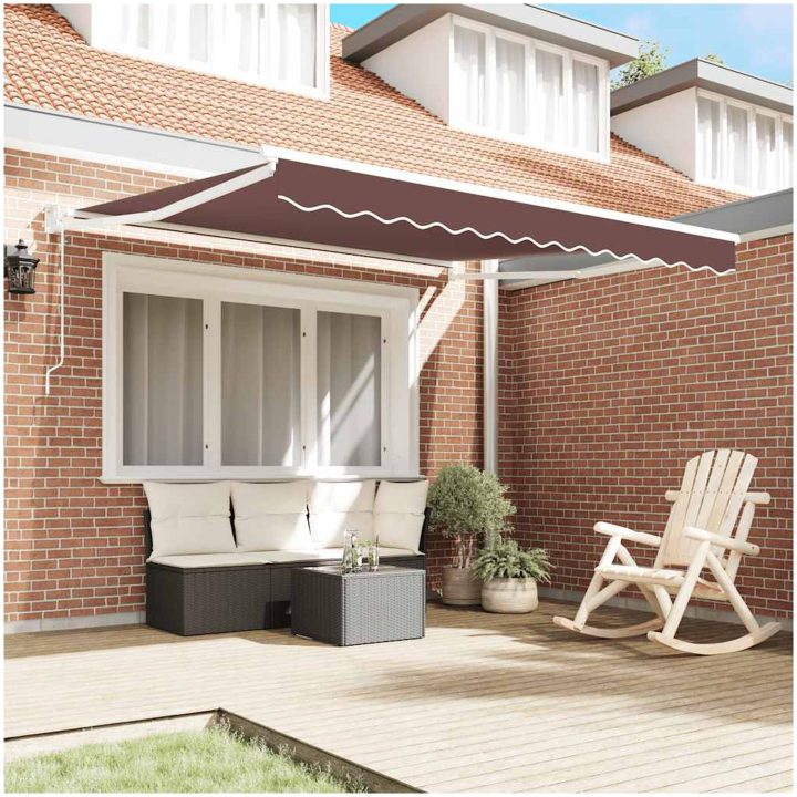 Markis automatiskt infällbar brun vidaXL 300 x 250 cm – bild 3