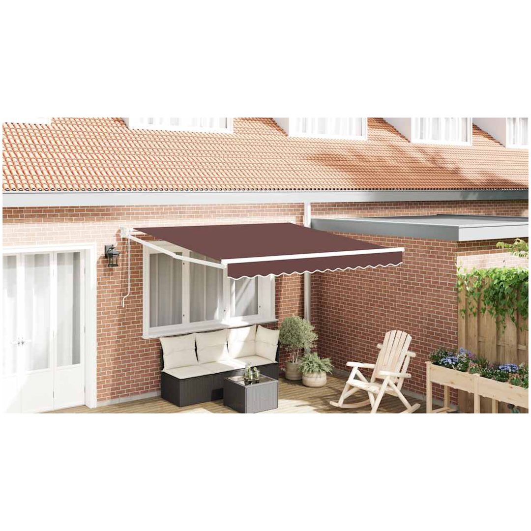 Markis automatiskt infällbar brun vidaXL 300 x 250 cm