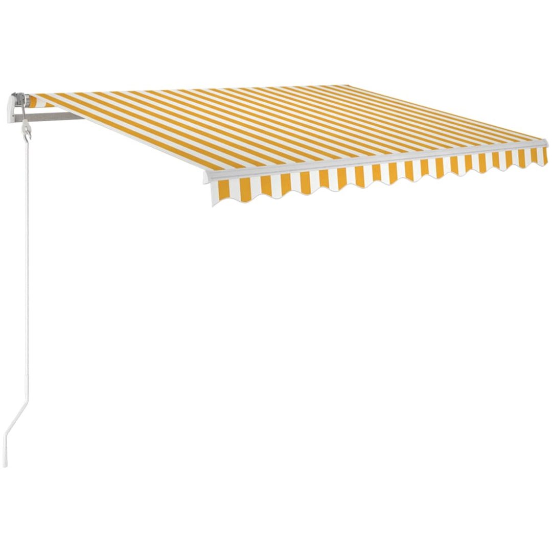 Markis automatiskt infällbar gul och vit vidaXL 300 x 250 cm – bild 2
